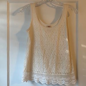 Lace embroidered tank top
